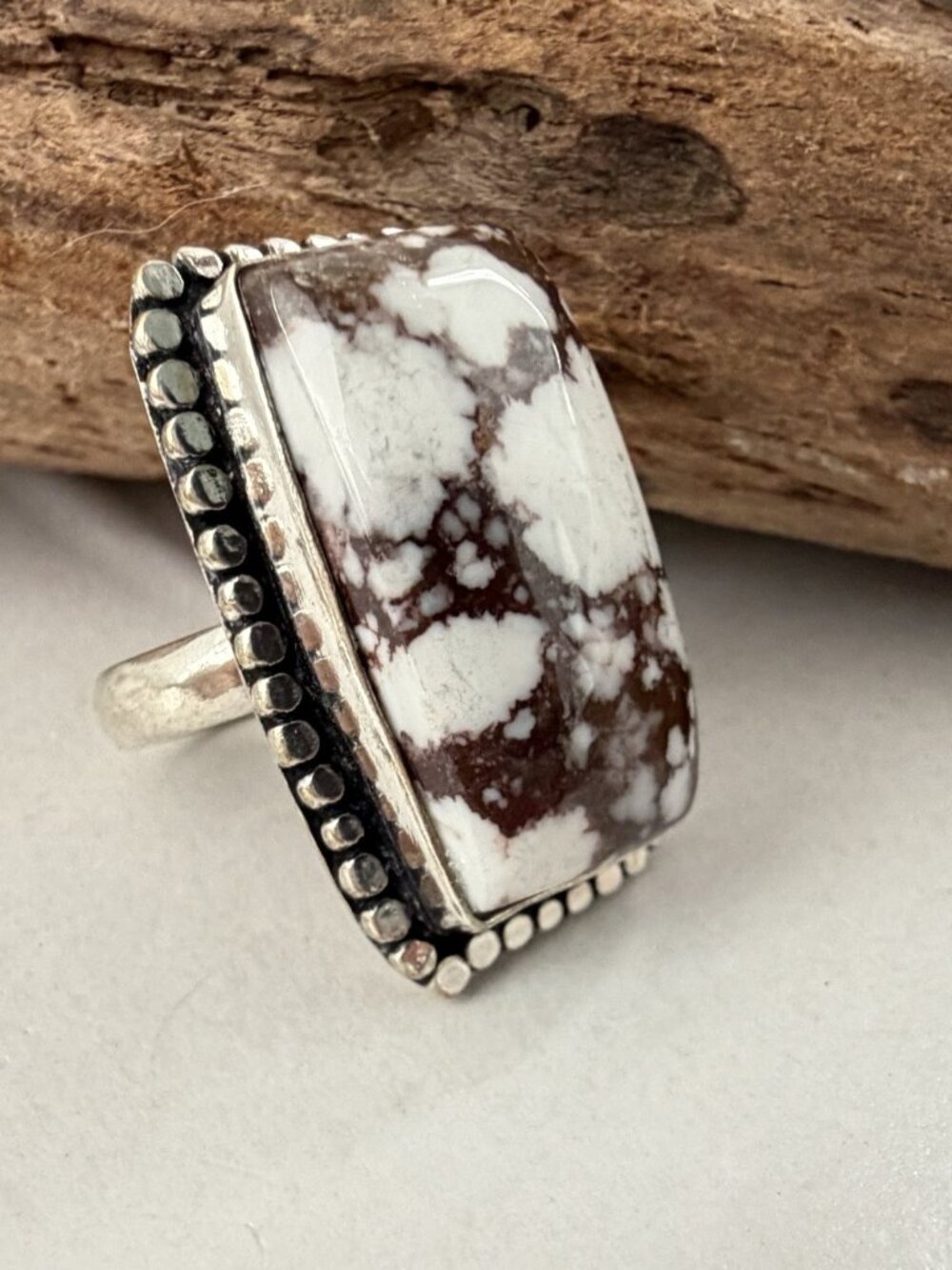 925 Sterling Silver Wild Horse Turquoise Ring Size 7 Native Jewelry